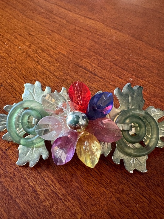 Accessories - Vintage 1980s Multi-Color Lucite Flower Hair Barrette